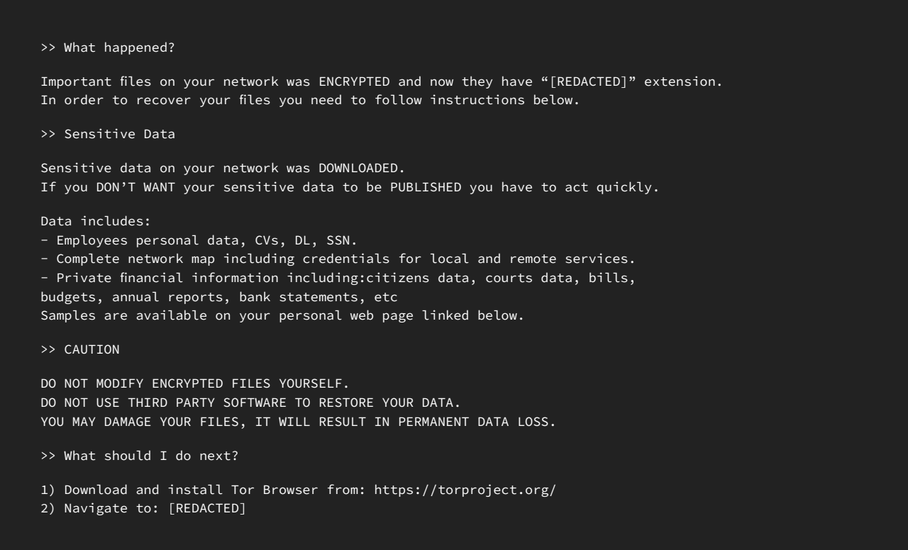 BlackCat Ransom Note BlackCat Ransom Note