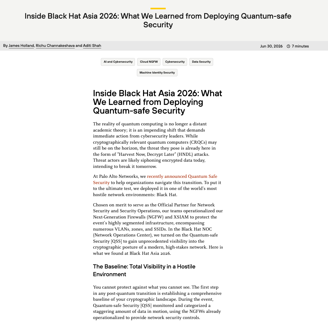 Inside Black Hat Asia: What We Learned from Deploying QSS