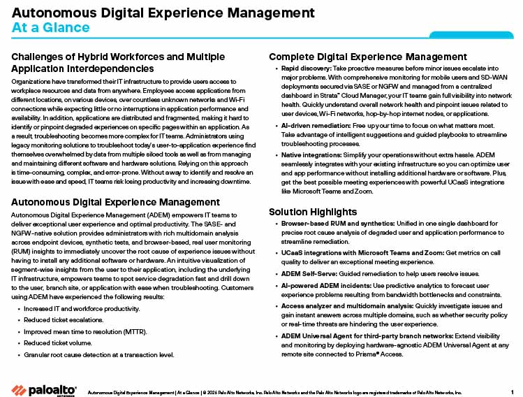 Autonomous Digital Experience Management At a Glance